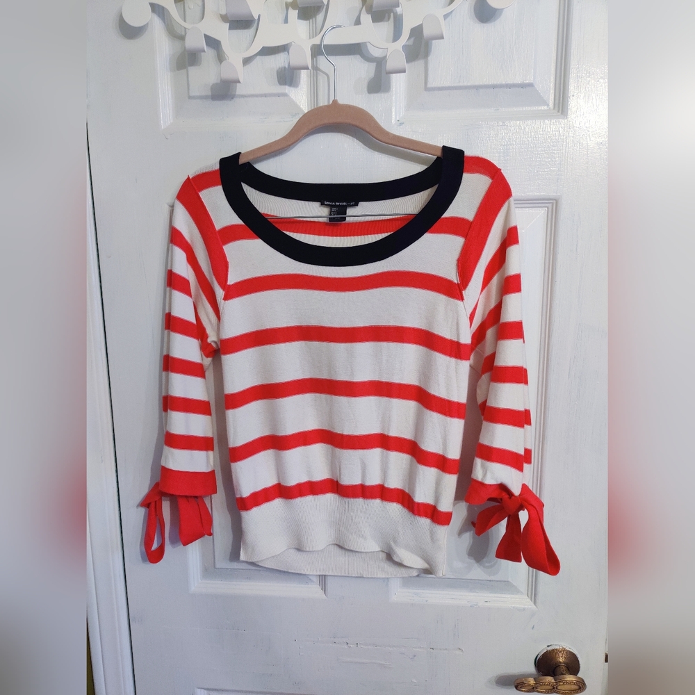 Sonia Rykiel for H&M Size Striped Pink and White Sweater